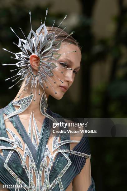 Model walks the runway during the Iris Van Herpen Haute Couture Fall/Winter 2023-2024 fashion show as part of the Paris Haute Couture Fashion Week on...