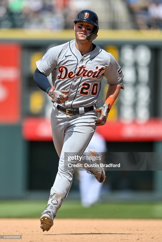 Spencer Torkelson of the Detroit Tigers rounds the beses after... News ...