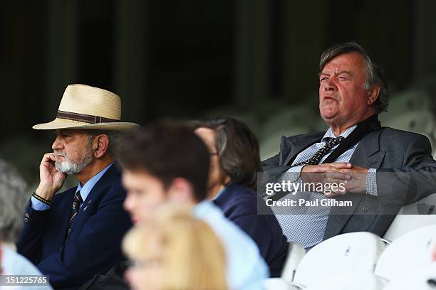 Ken Clarke sits the stands during day one of the LV County Championship Division One match between Surrey and Nottinghamshire at The Kia Oval on...