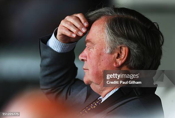 Ken Clarke sits the stands during day one of the LV County Championship Division One match between Surrey and Nottinghamshire at The Kia Oval on...