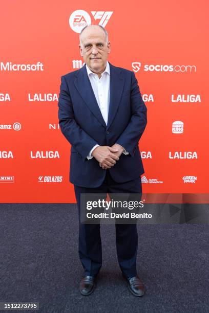 Javier Tebas attends the LALIGA Photocall at Madrid Content City on July 03, 2023 in Madrid, Spain.