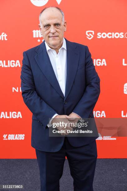 Javier Tebas attends the LALIGA Photocall at Madrid Content City on July 03, 2023 in Madrid, Spain.