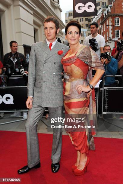 Bradley Wiggins with wife Catherine Wiggins attends the GQ Men of the Year Awards 2012 at The Royal Opera House on September 4, 2012 in London,...