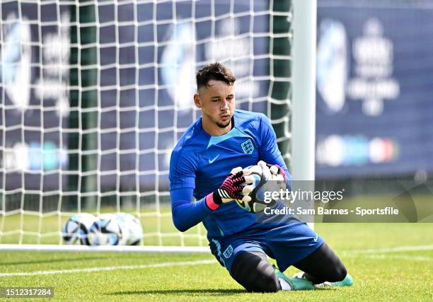 England goalkeeper James Trafford during an England Training Session - UEFA Under-21 EURO 2023 at the Kobuleti GFF Academy on July 7, 2023 in...