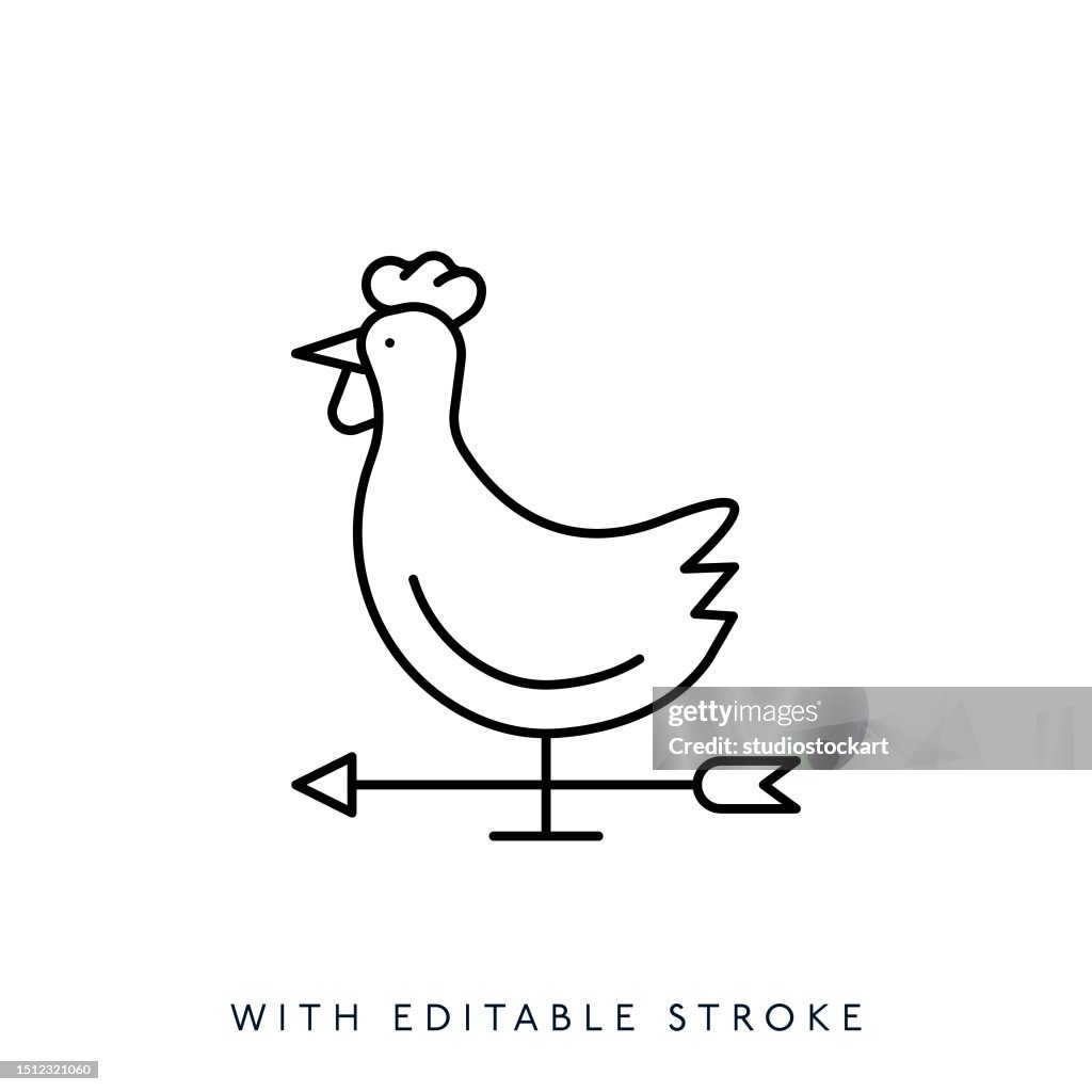 Icône de ligne de poulet - course modifiable