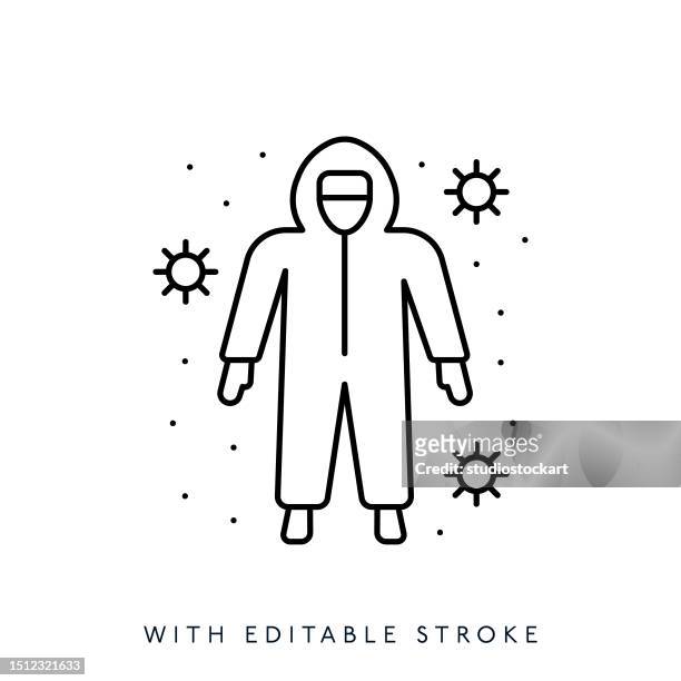 prevention equipment line iconeditable stroke - epidemiology icon stock illustrations