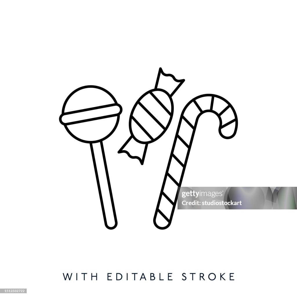 Lollipop line icon .Editable Stroke