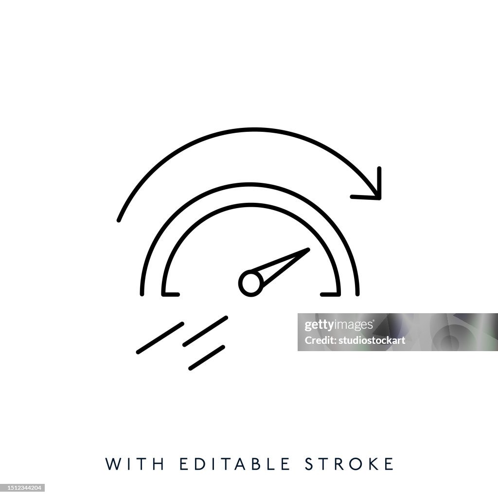 Credit Score Icon with Editable Stroke