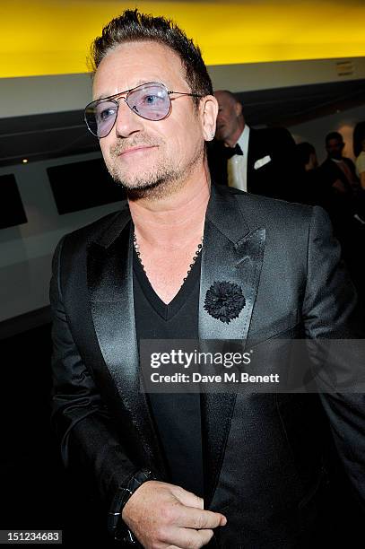 Bono arrives at the GQ Men Of The Year Awards 2012 at The Royal Opera House on September 4, 2012 in London, England.