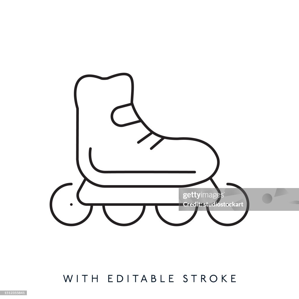 Roller Skates Line Icon Editable Stroke