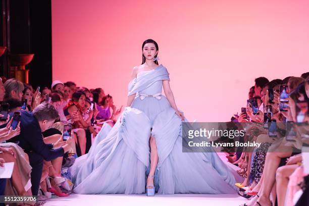 Fan Bingbing walks the runway during the Georges Hobeika Haute Couture Fall/Winter 2023/2024 show as part of Paris Fashion Week on July 3, 2023 in...