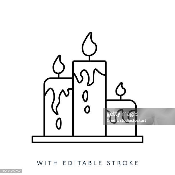 candle line icon.editable stroke - candle jar stock illustrations