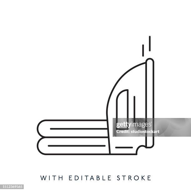 iron line icon editable stroke - stereotypically working class stock illustrations