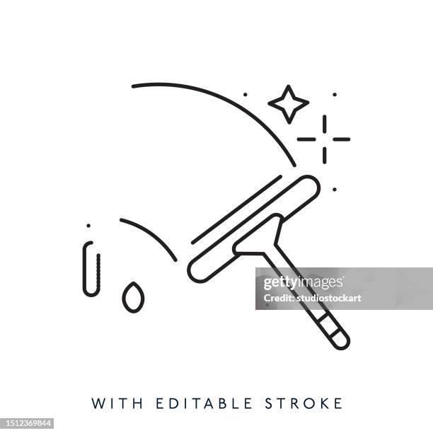 reinigung liniensymbol - gummischrubber stock-grafiken, -clipart, -cartoons und -symbole