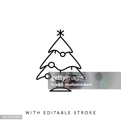Christmas tree line icon Editable Stroke Christmas tree line icon Editable Stroke