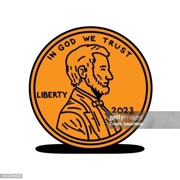 penny doodle 4 - us penny stock illustrations