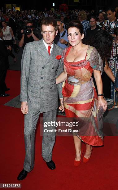 Bradley Wiggins and Catherine Wiggins attend The GQ Men of the Year Awards at The Royal Opera House on September 4, 2012 in London, England.