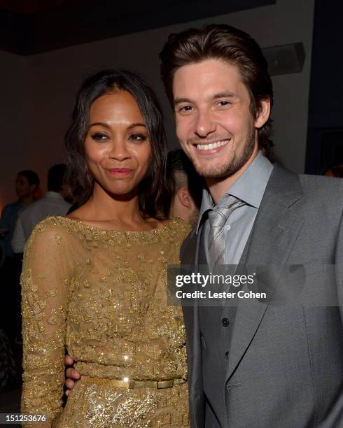 Actress Zoe Saldana and actor Ben Barnes attend the "The Words" Los Angeles premiere after party at Lexington Social House on September 4, 2012 in...