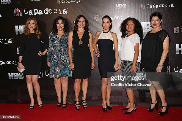 Cast members of "Capadocia" Monica Huarte, Maru Bravo, Claudette Maille, Mariannela Catano, Amorita Rasgado and Gabriela Roel arrive at the...