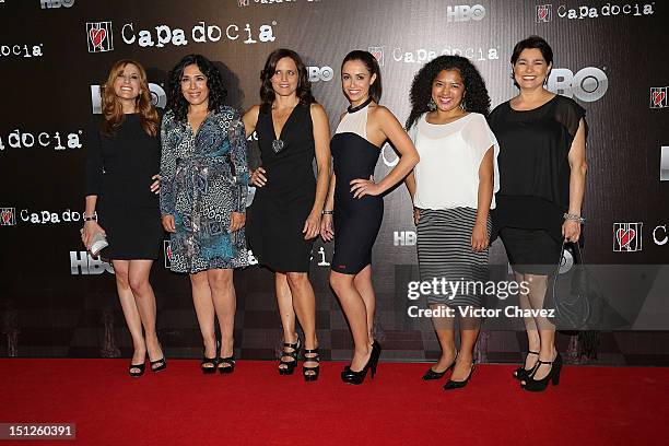 Cast members of "Capadocia" Monica Huarte, Maru Bravo, Claudette Maille, Mariannela Catano, Amorita Rasgado and Gabriela Roel arrive at the...