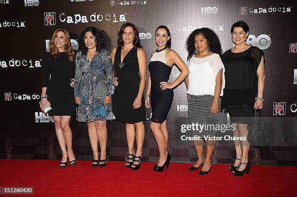 Cast members of "Capadocia" Monica Huarte, Maru Bravo, Claudette Maille, Mariannela Catano, Amorita Rasgado and Gabriela Roel arrive at the...