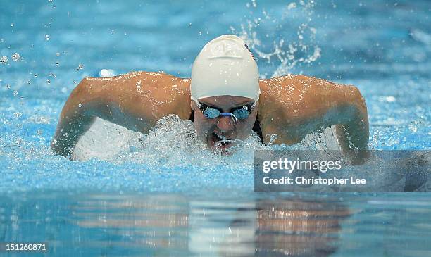 Jessica Long of USA in the Womens 200m Individual Medley race on day 7 of the London 2012 Paralympic Games at Aquatics Centre on September 5, 2012 in...