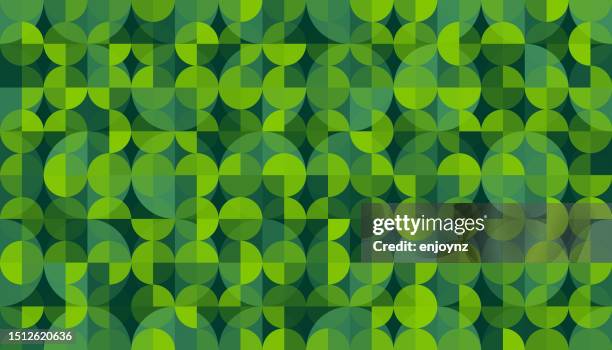 stockillustraties, clipart, cartoons en iconen met funky retro green abstract circle pattern - groene acthergrond