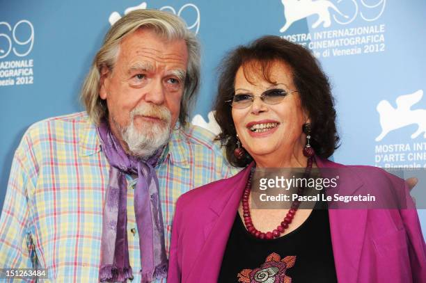 Actor Michael Lonsdale and Claudia Cardinale attend the "O Gebo E A Sombra" Photocal during the 69th Venice Film Festival at the Palazzo del Casino...