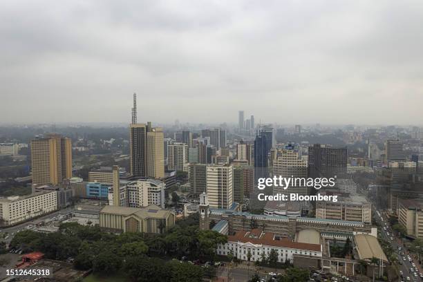 Commercial and residential buildings on the city skyline in Nairobi, Kenya, on Wednesday, July 5, 2023. Kenya's inflation rate should be back within...