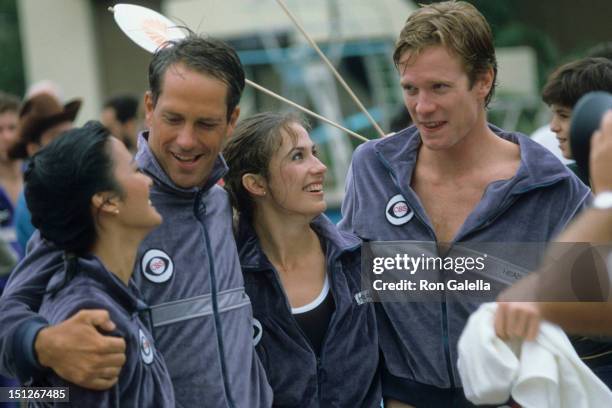 Actress Rosalind Chao, actor Charles Frank, actress Ana Alicia and actor Billy Moses attend the taping of "Battle of the Network Stars" on October 8,...