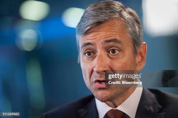 Jean-Philippe Courtois, president of Microsoft International, speaks during a Bloomberg Television interview in London, U.K., on Wednesday, Sept. 5,...