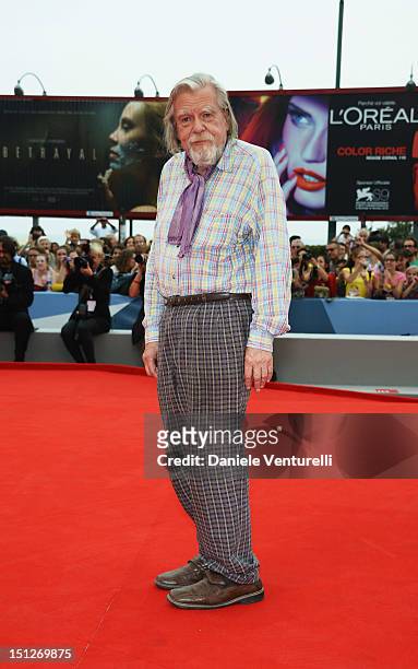 Actor Michael Lonsdale attends "O Gebo E A Sombra" Premiere during The 69th Venice Film Festival at the Palazzo del Cinema on September 5, 2012 in...