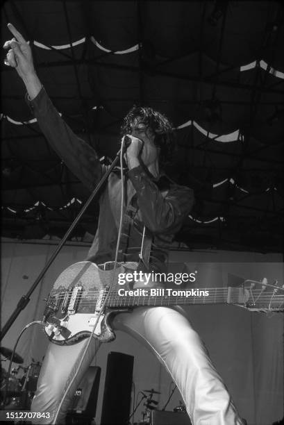 August 9: Jon Spencer Blues Explosion during the Central park Summerstage Concert series on August 9th, 1997 in New York City.