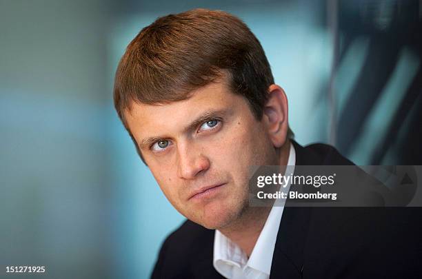 Ivan Tavrin, chief executive officer of OAO Megafon, pauses during an interview in London, U.K., on Wednesday, Sept. 5, 2012. OAO MegaFon, the...