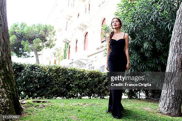 Actress Neslihan Atagul from the film 'Araf - Somewhere In Between' poses during the 69th Venice Film Festival at the Cinecitta Luce space on...