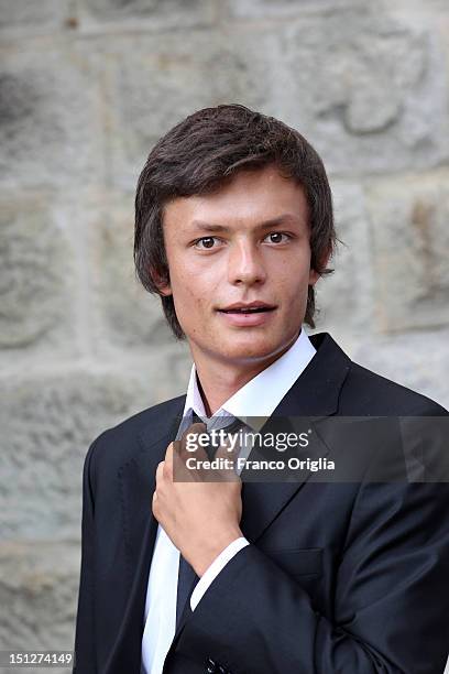 Actor Baris Hacihan from the film 'Araf - Somewhere In Between' poses during the 69th Venice Film Festival at the Cinecitta Luce space on September...