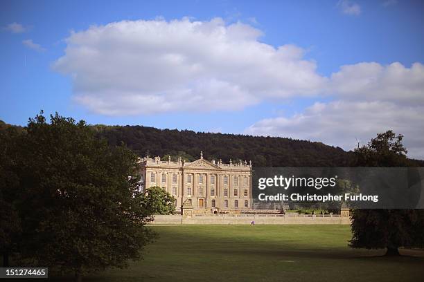 General view of Chatsworth House, the stately home of the Duke and Duchess of Devonshire on September 5, 2012 in Chatsworth, England. The magnificent...