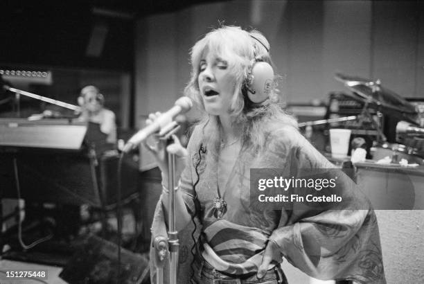 1st OCTOBER: Singer Stevie Nicks of British-American rock band Fleetwood Mac in a recording studio in New Haven, Connecticut, USA, October 1975.