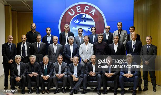 Apoel FC coach Ivan Jovanovic, Paris Saint-Germain coach Carlo Ancelotti, Galatasaray coach Fatih Terim, Club Atletico de Madrid coach Diego Simeone,...