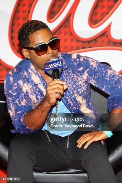 Singer Bobby V., is interviewed in the WGCI-FM "Coca-Cola Lounge" in Chicago, Illinois on AUGUST 30 2012.