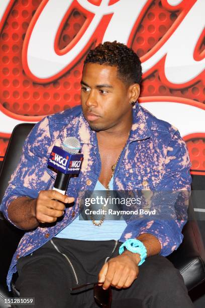 Singer Bobby V., is interviewed in the WGCI-FM "Coca-Cola Lounge" in Chicago, Illinois on AUGUST 30 2012.