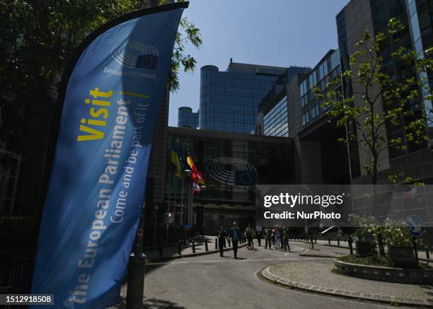 General view of the European Parliament offices, in Brussels, Belgium, on May 31, 2023.