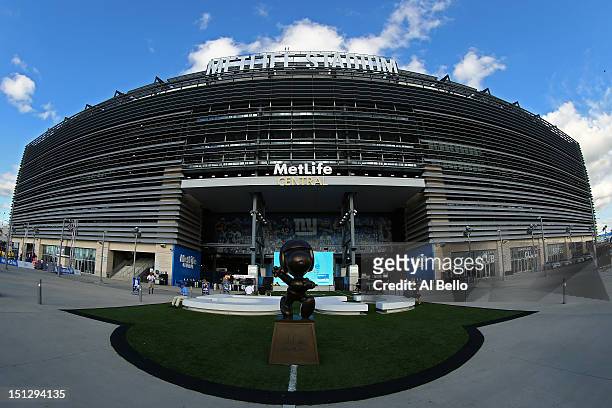 MetLife Stadium is seen prior to the 2012 NFL season opener between the New York Giants and the Dallas Cowboys on September 5, 2012 in East...