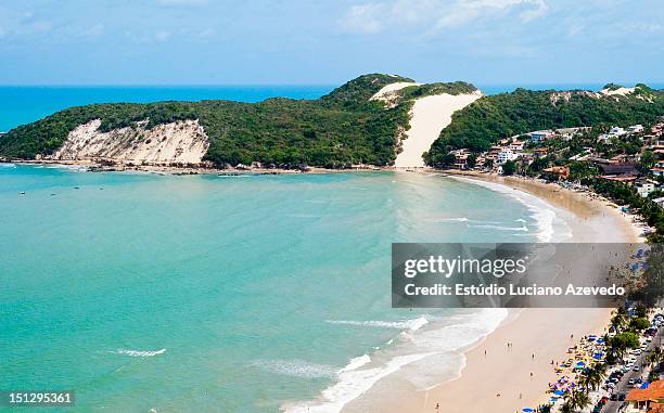 ponta negra  beach - natal brasil stockfoto's en -beelden