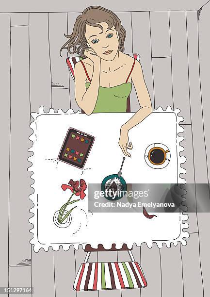 illustration - tablecloth overhead stock illustrations