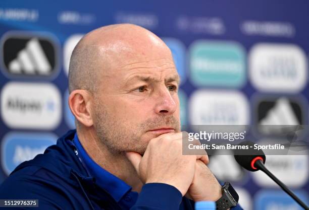 England head coach Lee Carsley during an England Press Conference - UEFA Under-21 EURO 2023 at the Batumi Arena on July 7, 2023 in Batumi, Georgia.