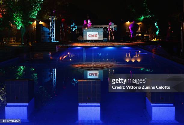 General view of the "Ciak"magazine party atmosphere at Lancia Cafe during the 69th Venice Film Festival on September 5, 2012 in Venice, Italy.