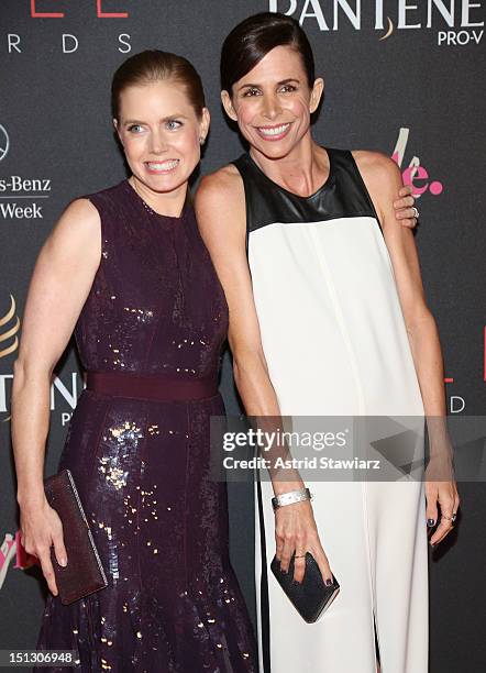 Actress Amy Adams and stylist Christina Erlich attend the 9th annual Style Awards during Mercedes-Benz Fashion Week at The Stage at Lincoln Center on...