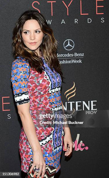 Actress Katharine McPhee arrives at the 9th Annual Style Awards during Mercedes-Benz Fashion Week Spring 2013 at the Stage in Lincoln Center on...