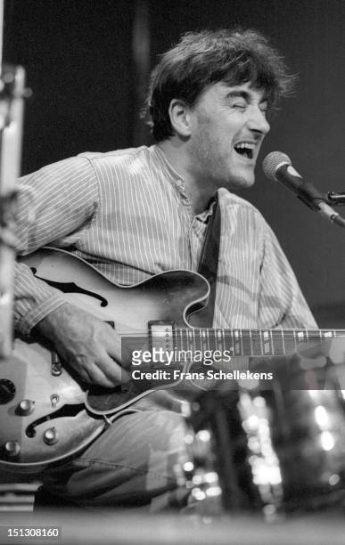 22nd NOVEMBER: English musician Fred Frith performs live on stage at the BIM Huis in Amsterdam, Netherlands on 22nd November 1986.